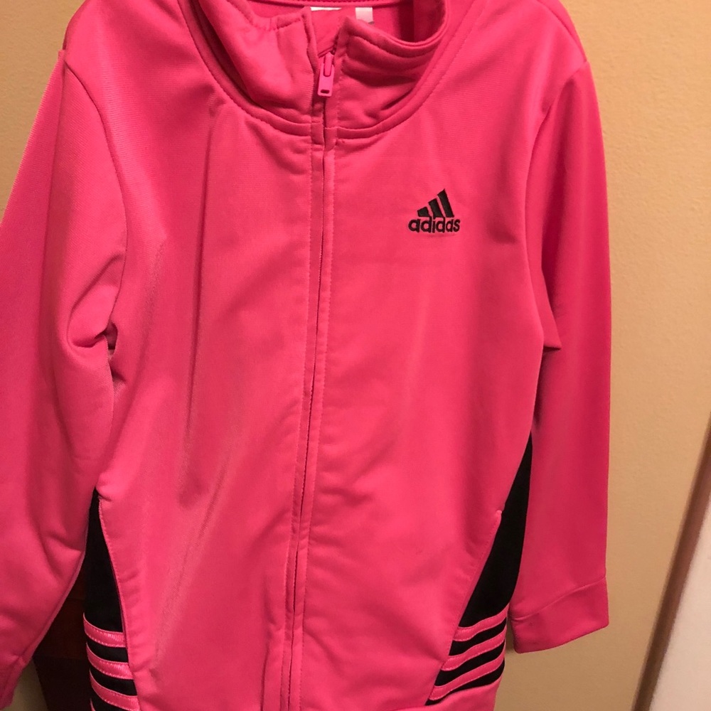 Hot pink Adidas jacket kids size 6